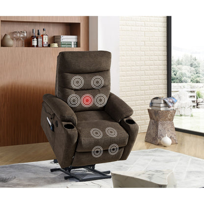 Fauteuil inclinable électrique Liyasi avec massage et chauffage pour personnes âgées