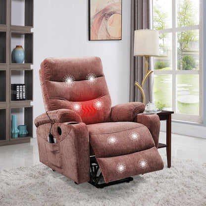 Fauteuil inclinable électrique Liyasi avec massage et chauffage pour personnes âgées