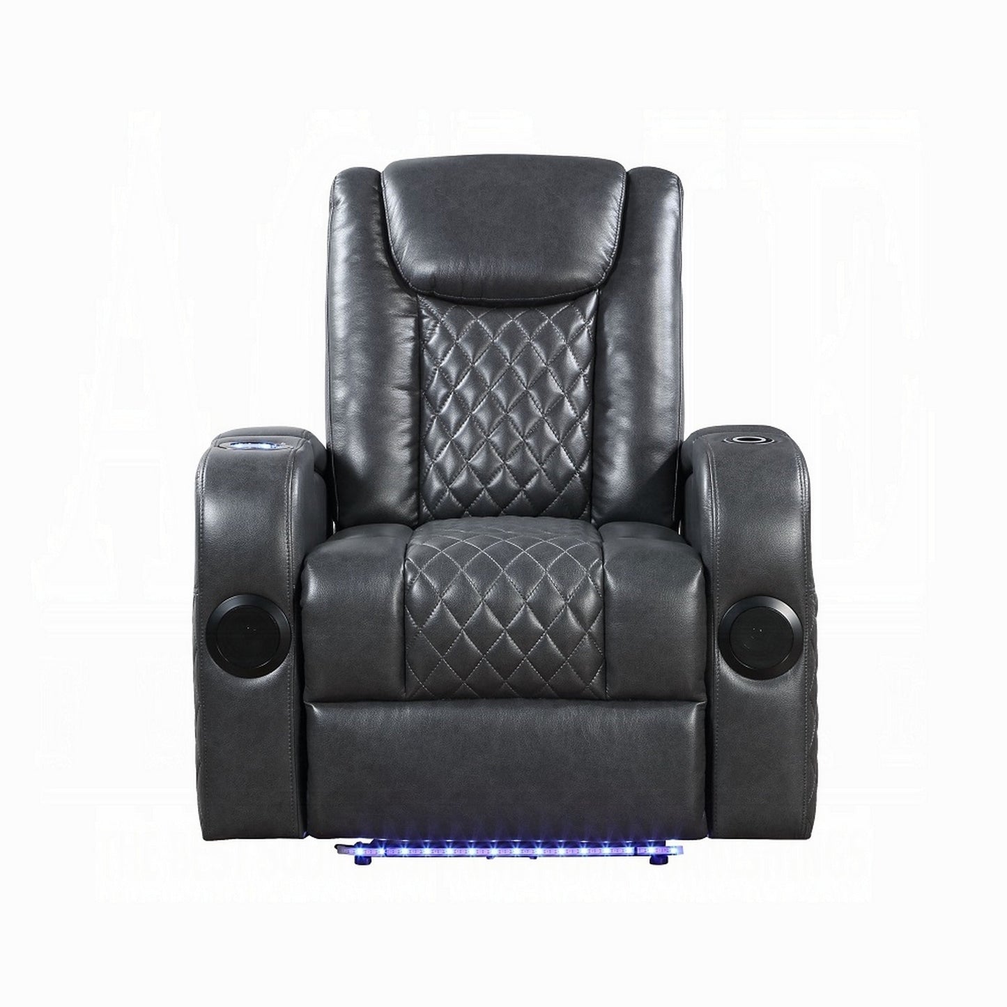 Fauteuil inclinable électrique Liza, Bluetooth et USB, similicuir gris