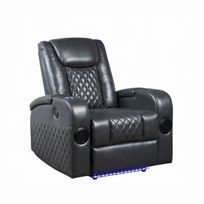 Fauteuil inclinable électrique Liza, Bluetooth et USB, similicuir gris