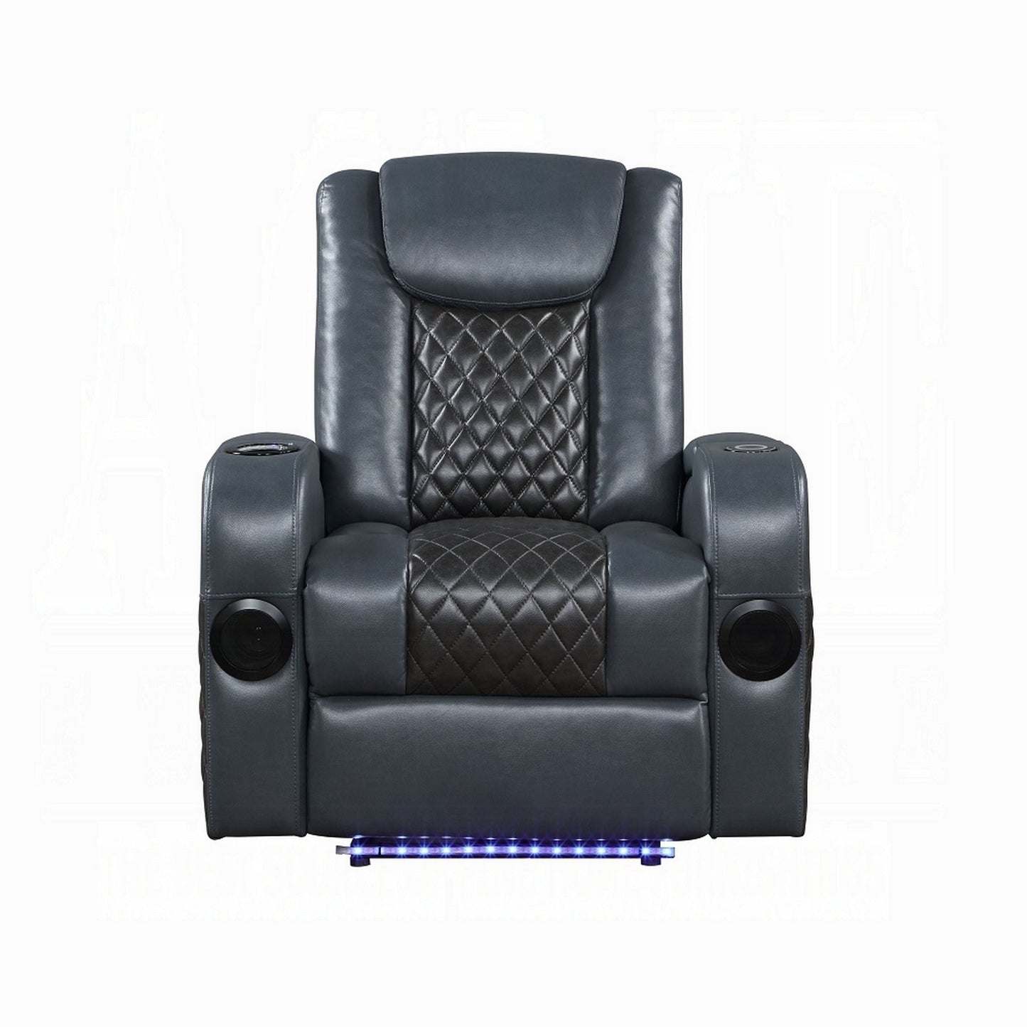 Fauteuil inclinable Liza Power Motion, Bluetooth, similicuir gris noir