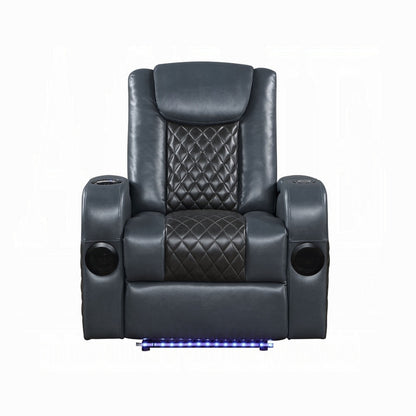 Fauteuil inclinable Liza Power Motion, Bluetooth, similicuir gris noir