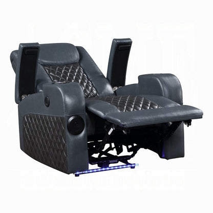 Fauteuil inclinable Liza Power Motion, Bluetooth, similicuir gris noir