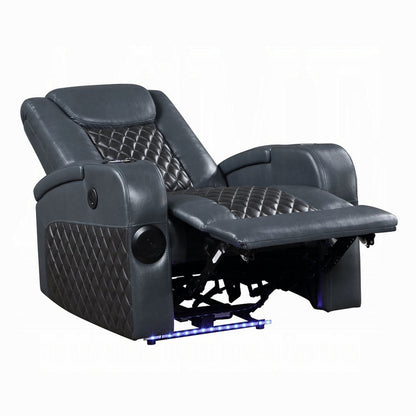 Fauteuil inclinable Liza Power Motion, Bluetooth, similicuir gris noir