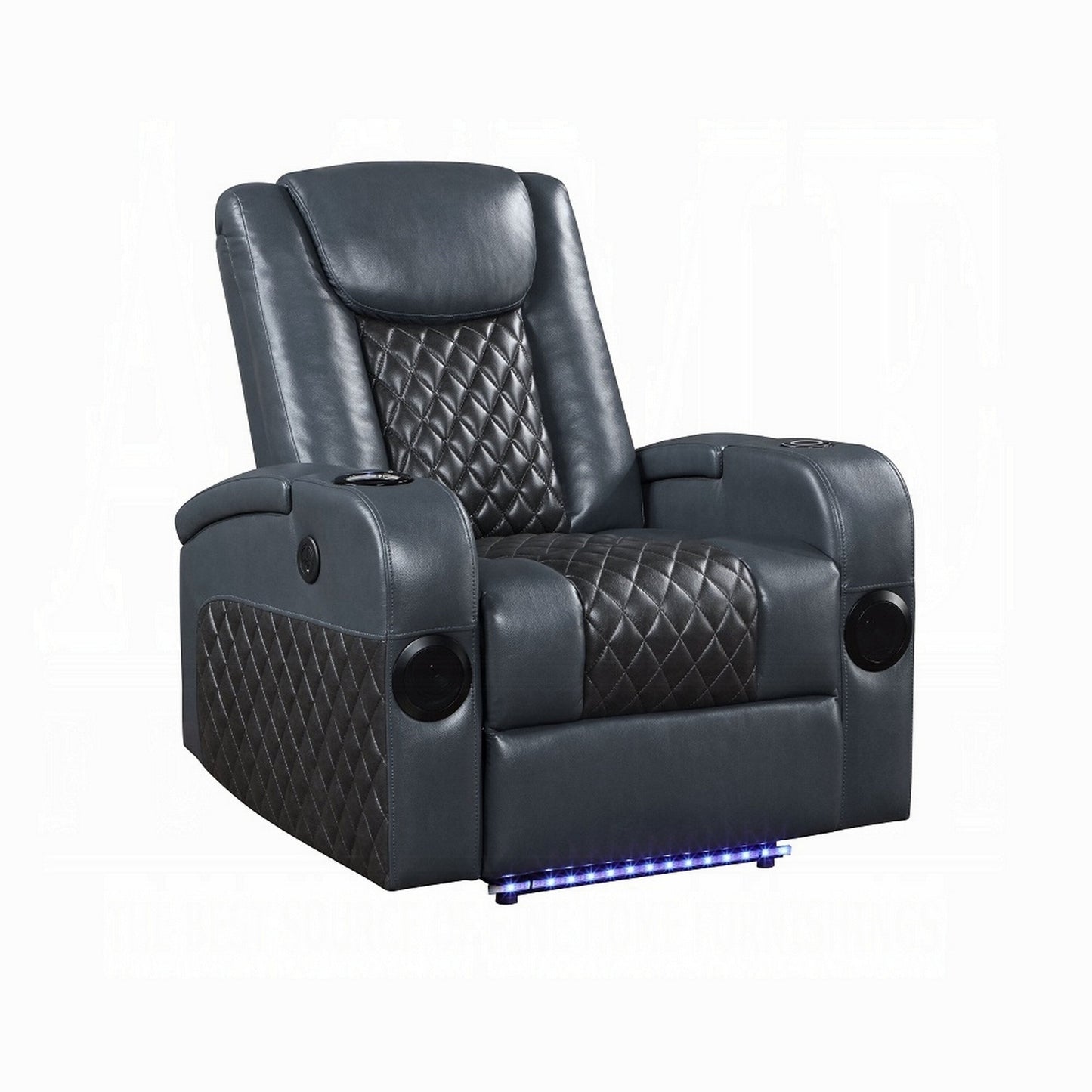 Fauteuil inclinable Liza Power Motion, Bluetooth, similicuir gris noir