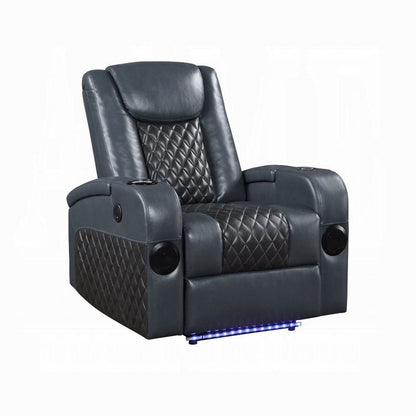 Fauteuil inclinable Liza Power Motion, Bluetooth, similicuir gris noir