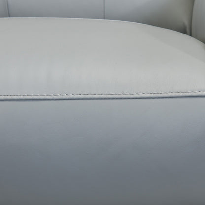 Canapé inclinable électrique Lizette 78 en cuir gris tourterelle ou marron avec port USB