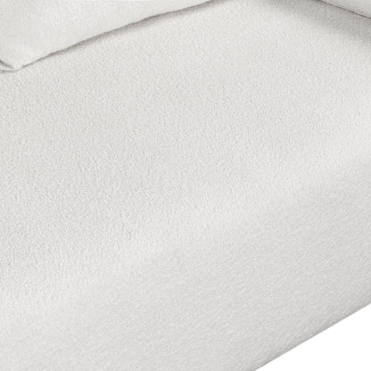 Canapé en tissu bouclé, structure d'assise monobloc, canapé minimaliste 2-3 places facile à installer, causeuses avec accoudoirs bombés extra larges