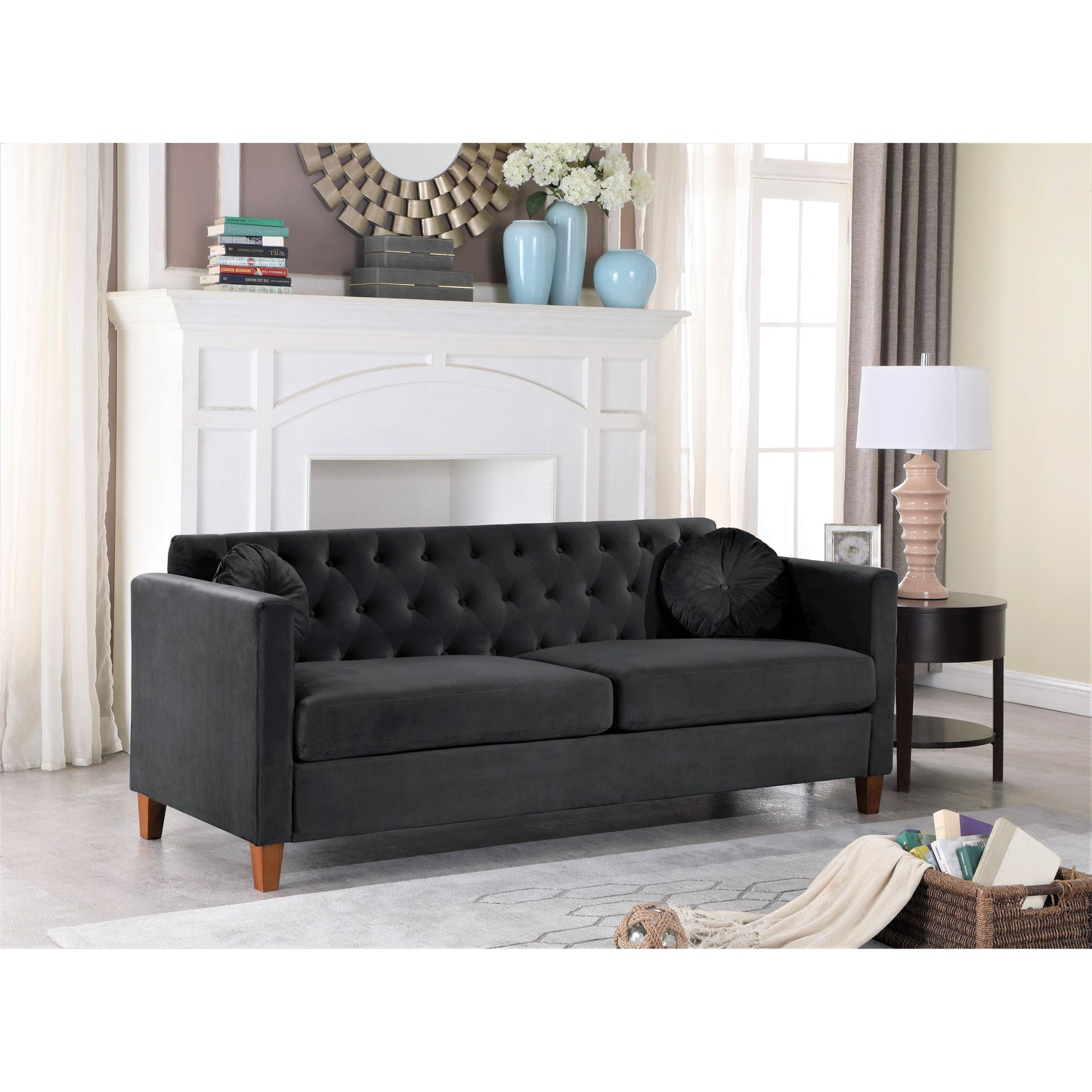 Canapé Chesterfield classique en velours Lory Kitts
