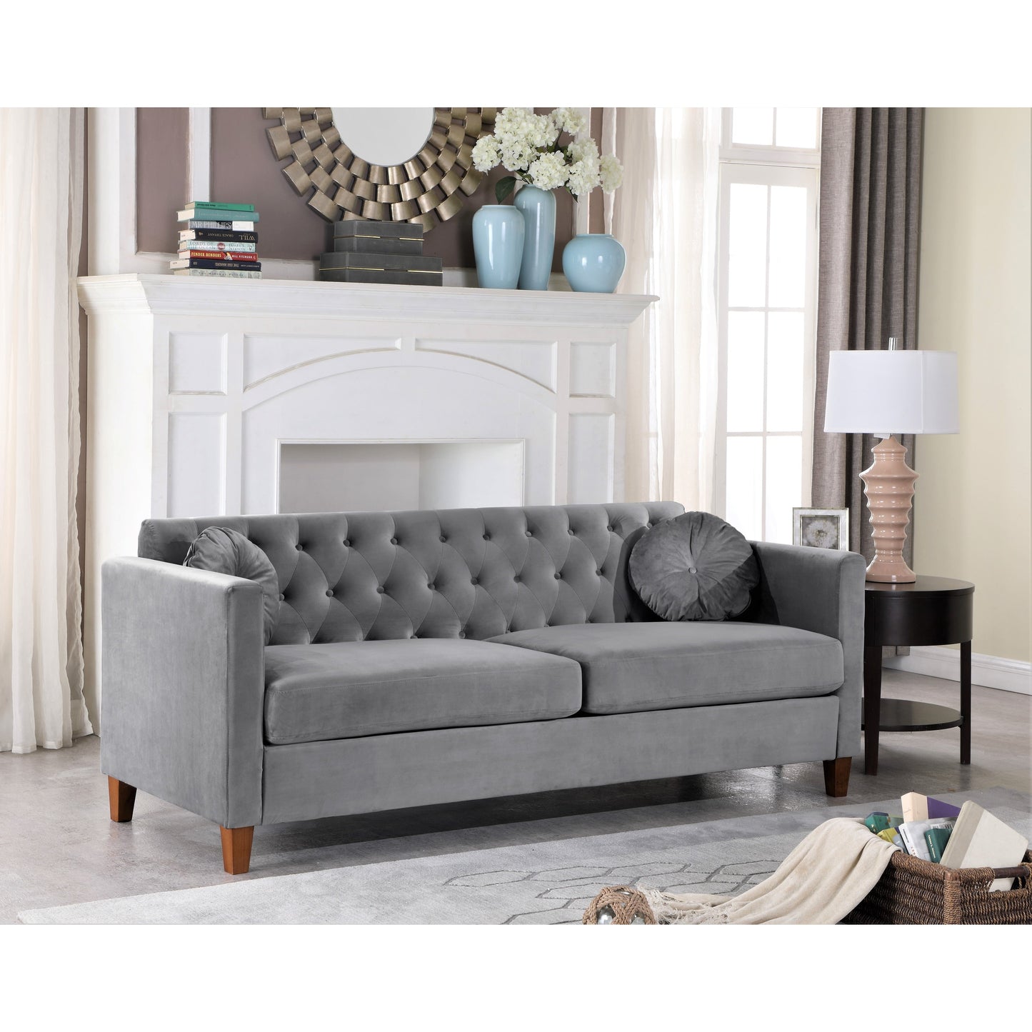 Canapé Chesterfield classique en velours Lory Kitts