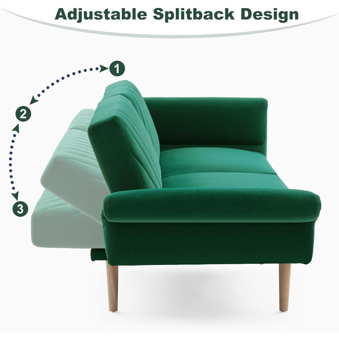 Canapé-lit convertible en futon avec oreillers