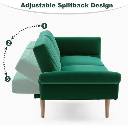 Canapé-lit convertible en futon avec oreillers