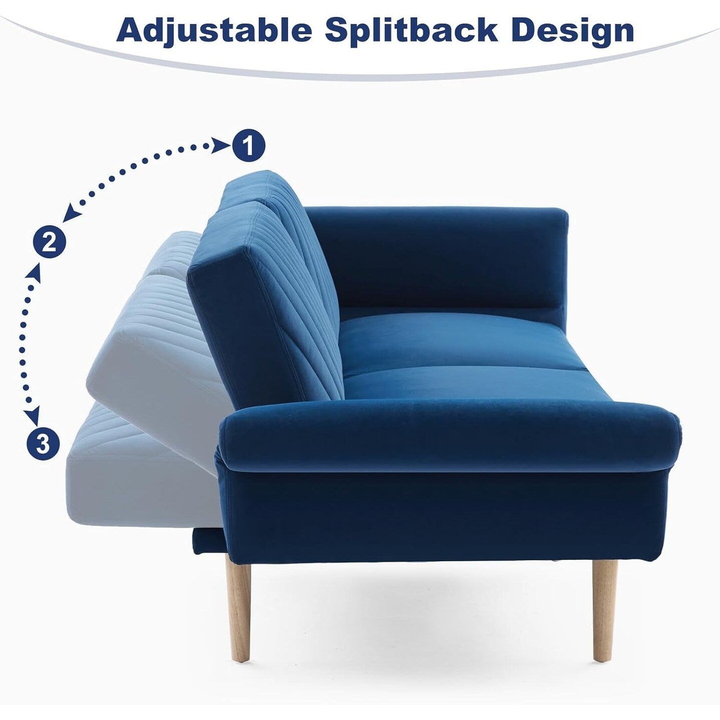 Canapé-lit convertible en futon avec oreillers