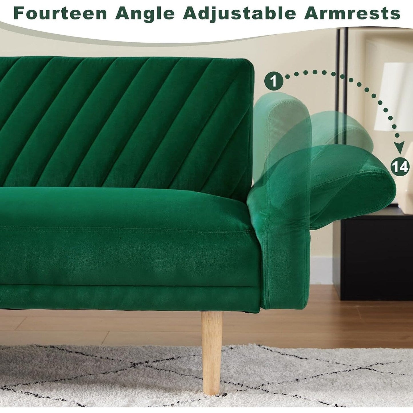 Canapé-lit convertible en futon avec oreillers