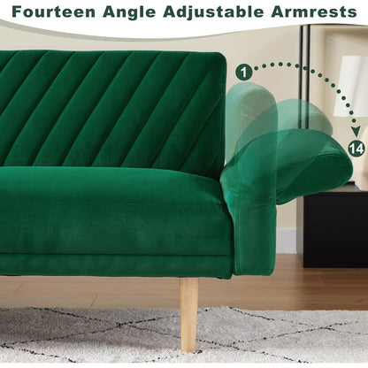 Canapé-lit convertible en futon avec oreillers