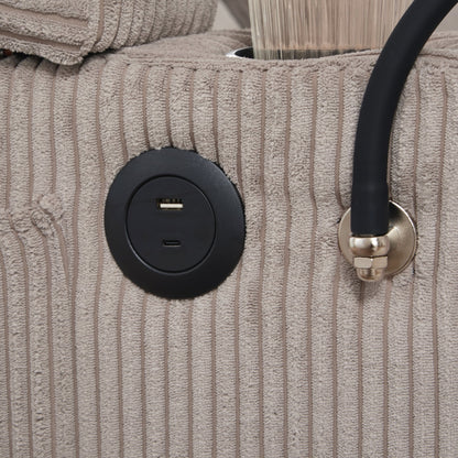 Canapé-lit en velours côtelé avec ports USB