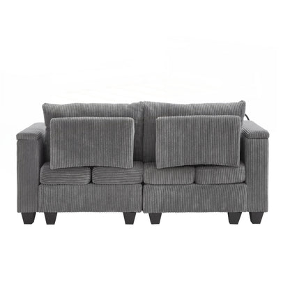 Canapé-lit en velours côtelé avec ports USB