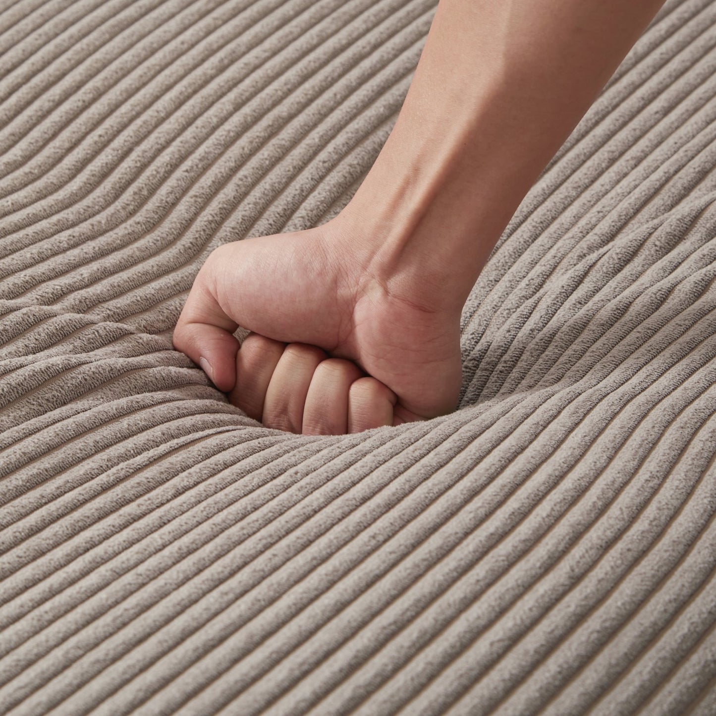 Canapé-lit en velours côtelé avec ports USB