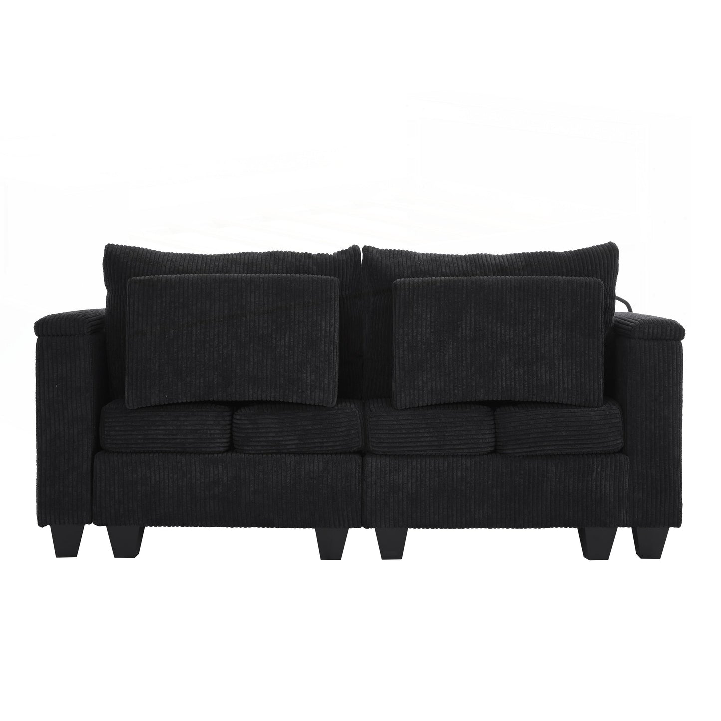 Canapé-lit en velours côtelé avec ports USB