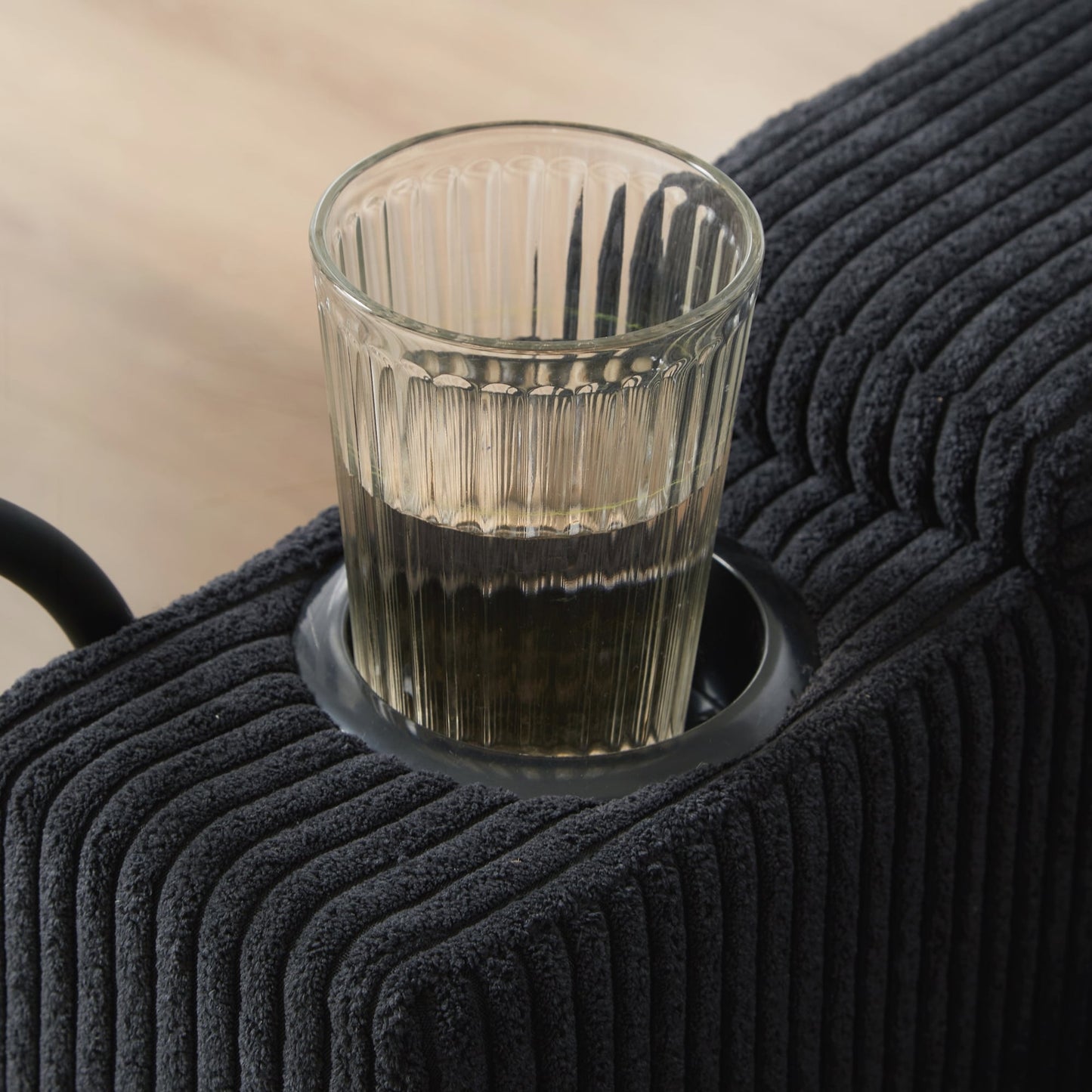 Canapé-lit en velours côtelé avec ports USB