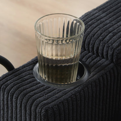 Canapé-lit en velours côtelé avec ports USB