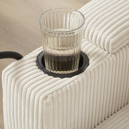 Canapé-lit en velours côtelé avec ports USB