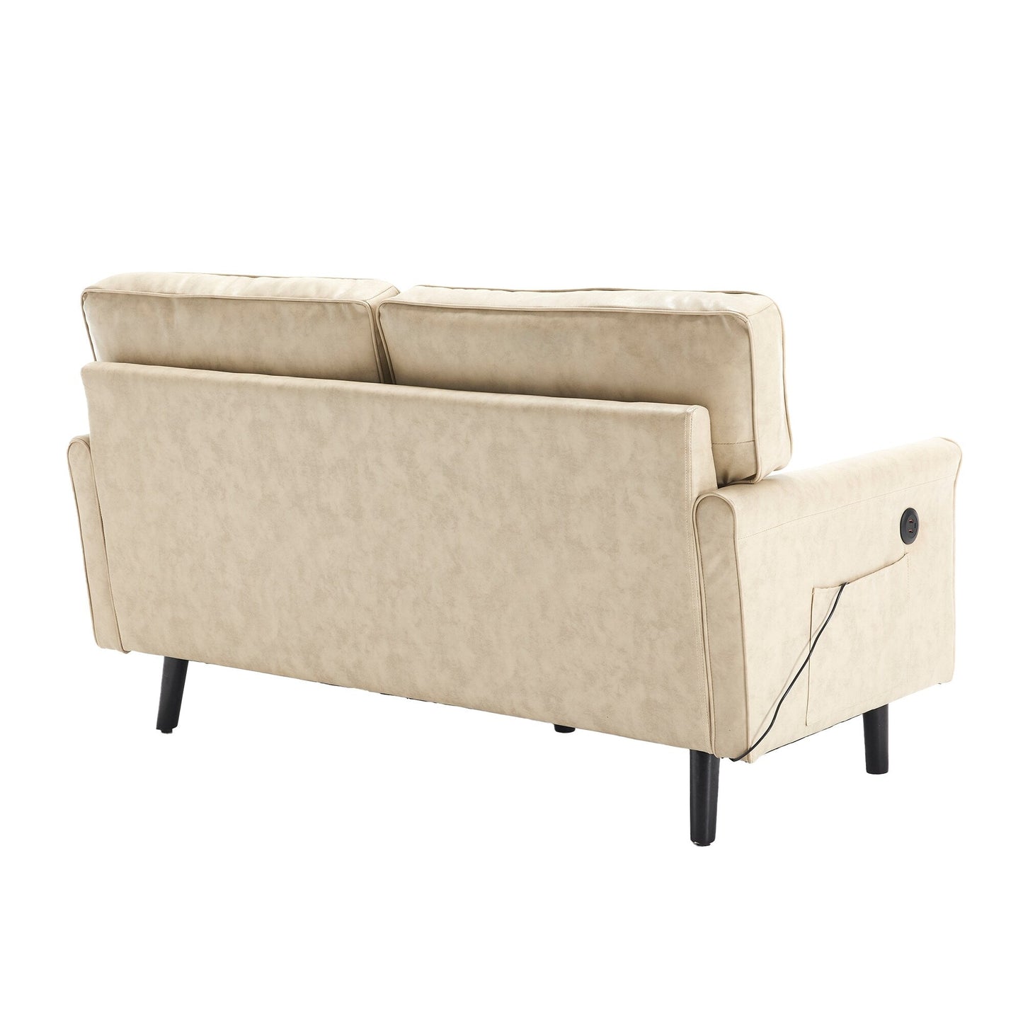 Canapé deux places, canapé pour salon, petit canapé avec port USB et housse de coussin amovible