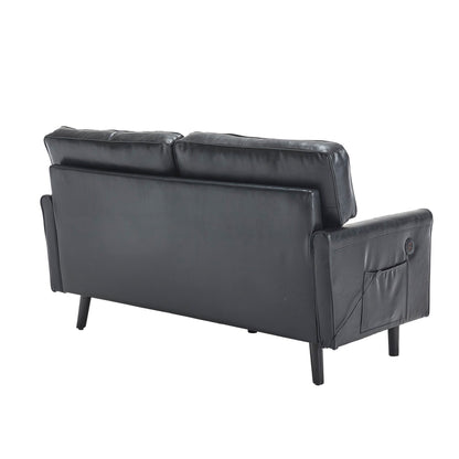 Canapé deux places, canapé pour salon, petit canapé avec port USB et housse de coussin amovible