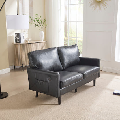 Canapé deux places, canapé pour salon, petit canapé avec port USB et housse de coussin amovible