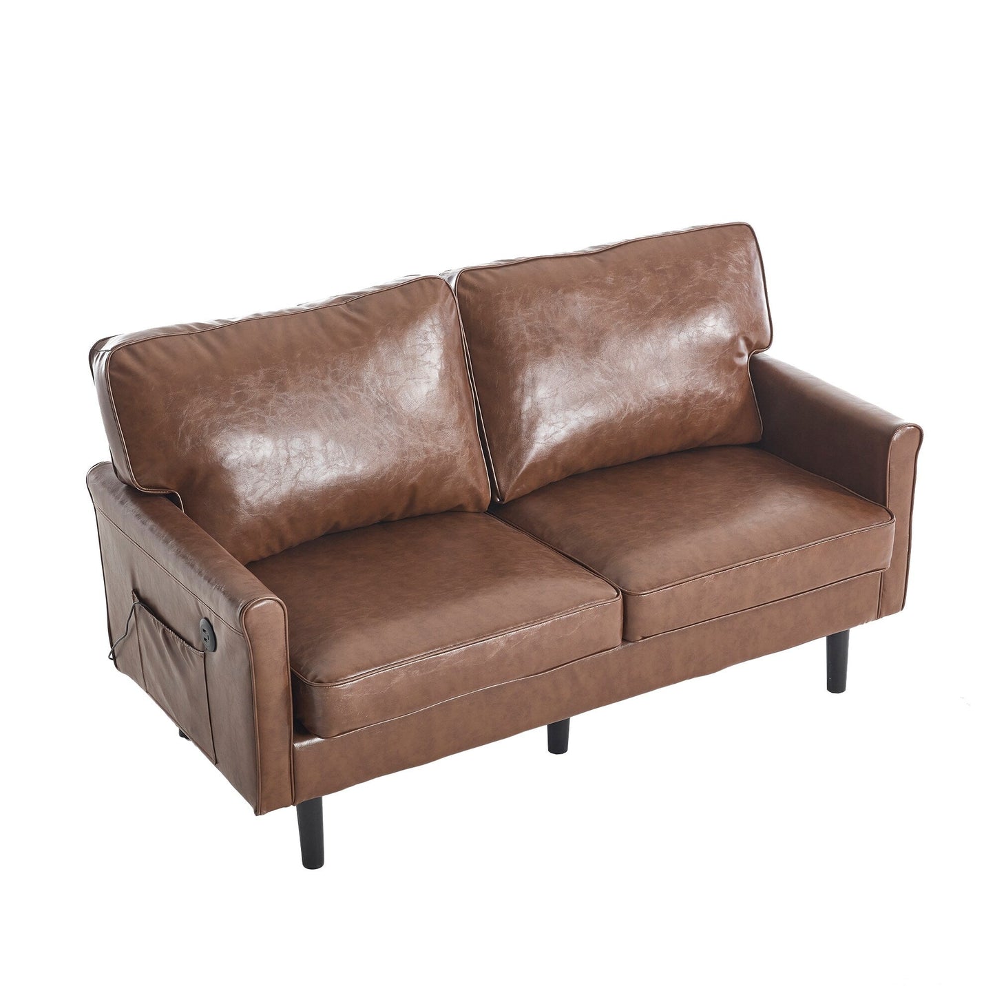 Canapé deux places, canapé pour salon, petit canapé avec port USB et housse de coussin amovible