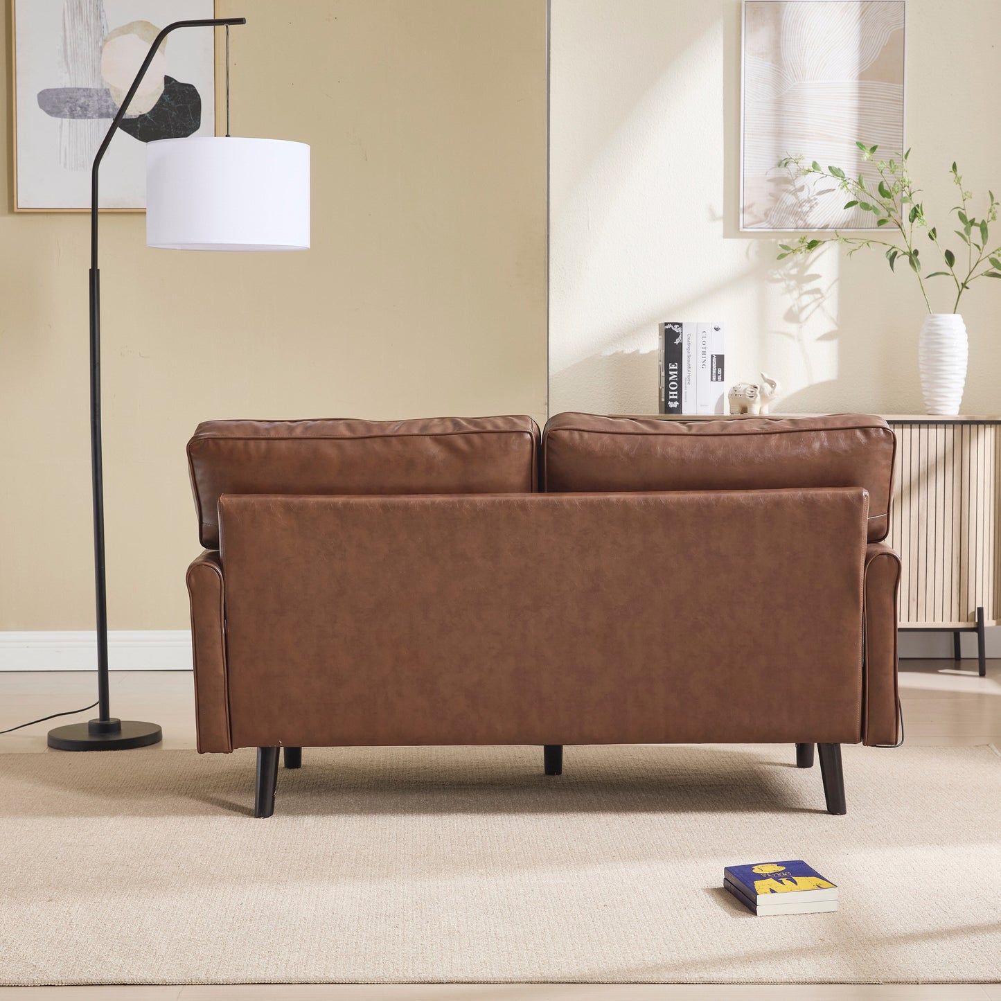 Canapé deux places, canapé pour salon, petit canapé avec port USB et housse de coussin amovible