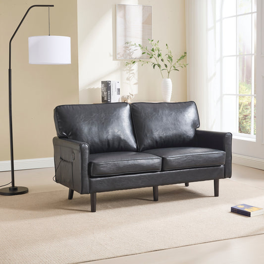 Canapé deux places, canapé pour salon, petit canapé avec port USB et housse de coussin amovible