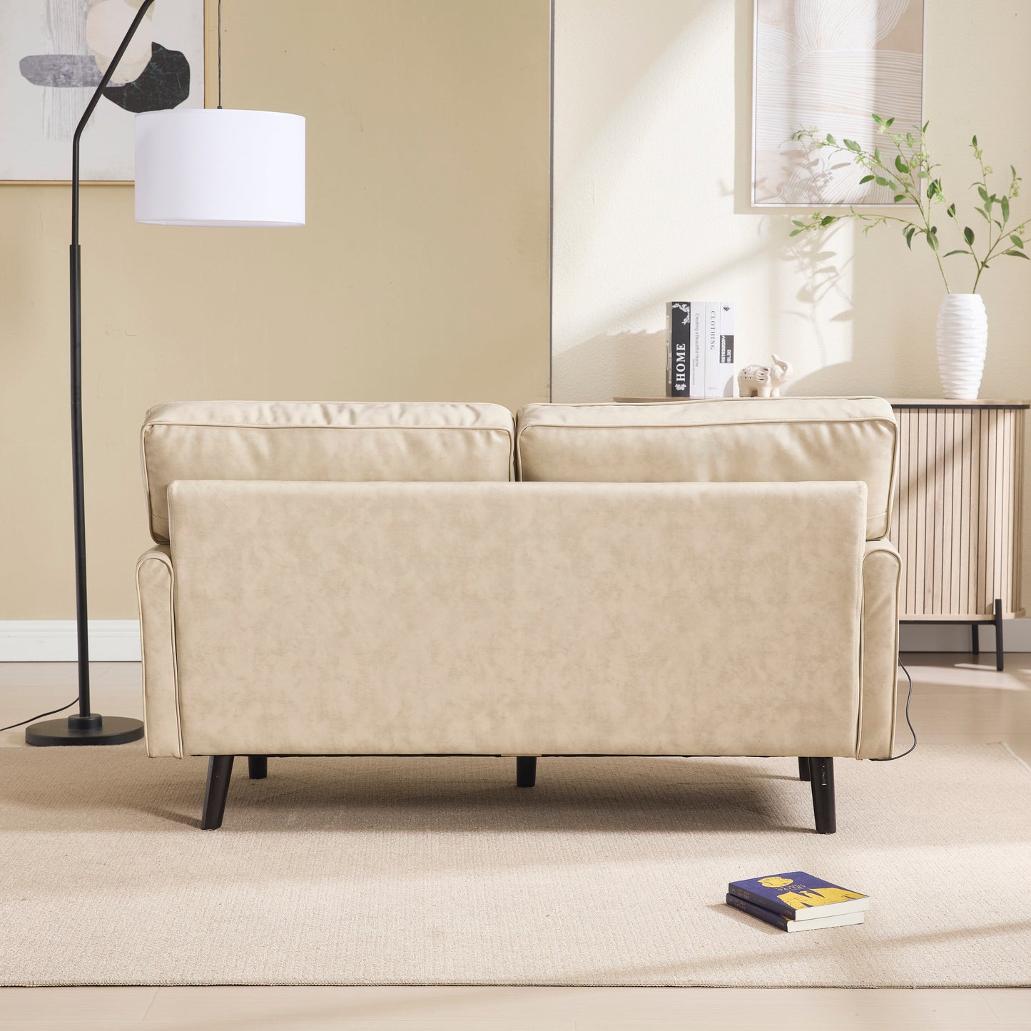 Canapé deux places, canapé pour salon, petit canapé avec port USB et housse de coussin amovible