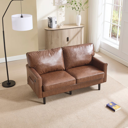 Canapé deux places, canapé pour salon, petit canapé avec port USB et housse de coussin amovible