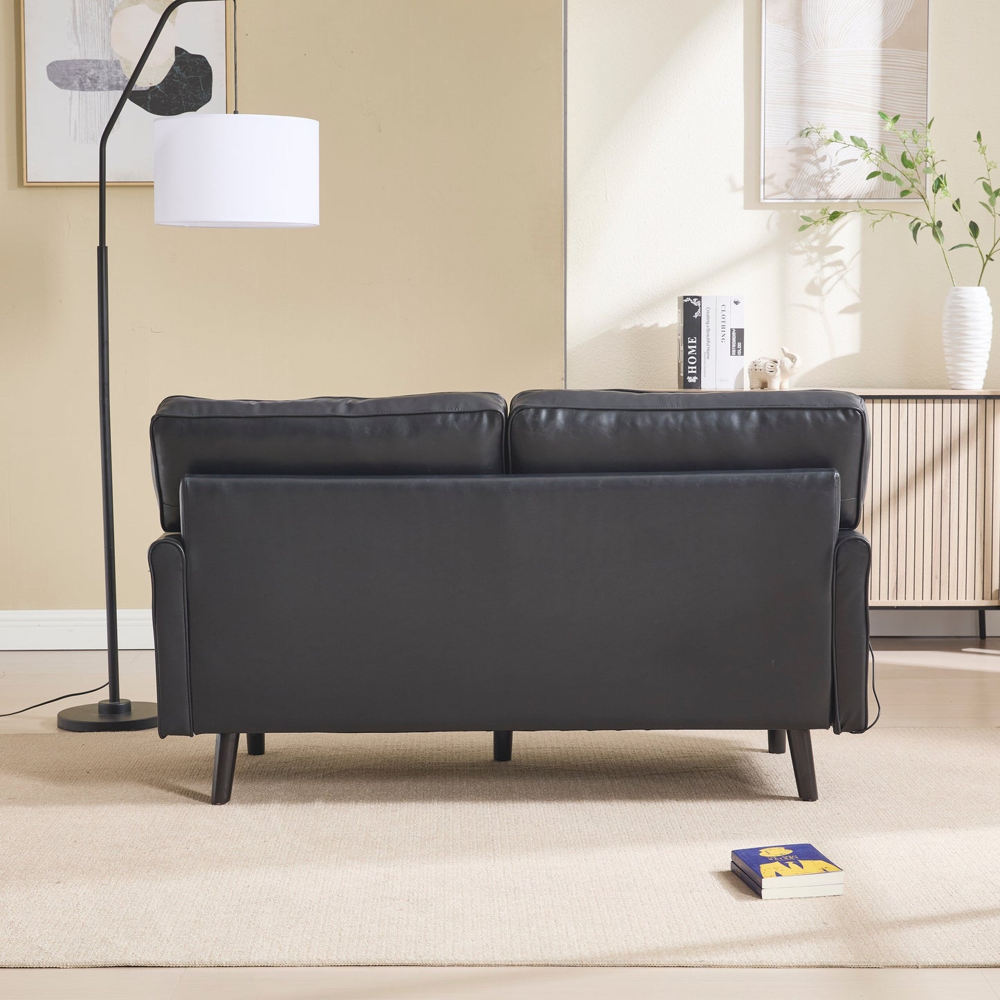 Canapé deux places, canapé pour salon, petit canapé avec port USB et housse de coussin amovible