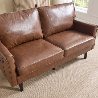 Canapé deux places, canapé pour salon, petit canapé avec port USB et housse de coussin amovible