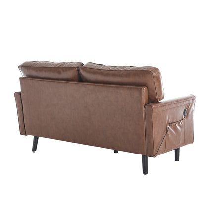 Canapé deux places, canapé pour salon, petit canapé avec port USB et housse de coussin amovible