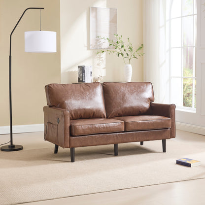 Canapé deux places, canapé pour salon, petit canapé avec port USB et housse de coussin amovible