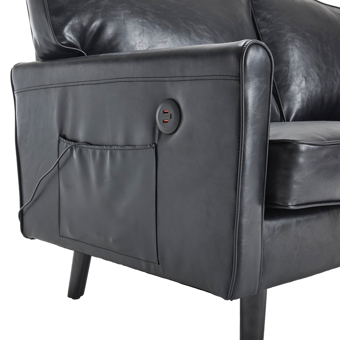 Canapé deux places, canapé pour salon, petit canapé avec port USB et housse de coussin amovible