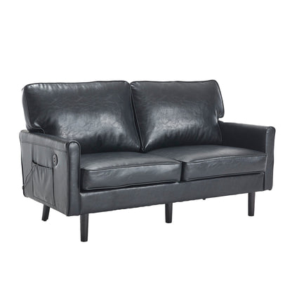 Canapé deux places, canapé pour salon, petit canapé avec port USB et housse de coussin amovible