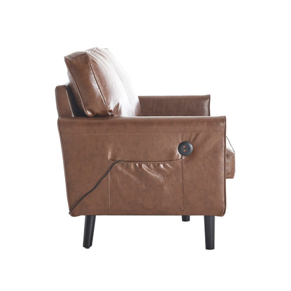 Canapé deux places, canapé pour salon, petit canapé avec port USB et housse de coussin amovible