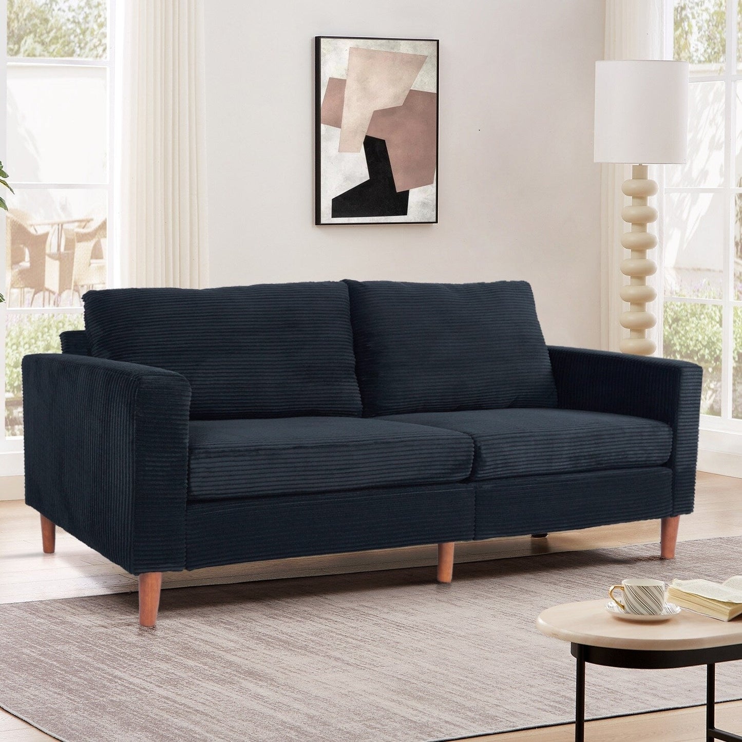 82,7 canapés pour le salon, canapés causeuse confortables, canapé causeuse en velours côtelé, montage facile pour les petits espaces