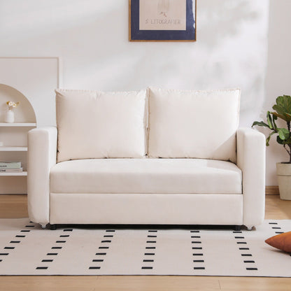 Canapé-lit 2 en 1 avec lit gigogne, canapé futon avec accoudoirs réglables, canapés pour salon et chambre à coucher