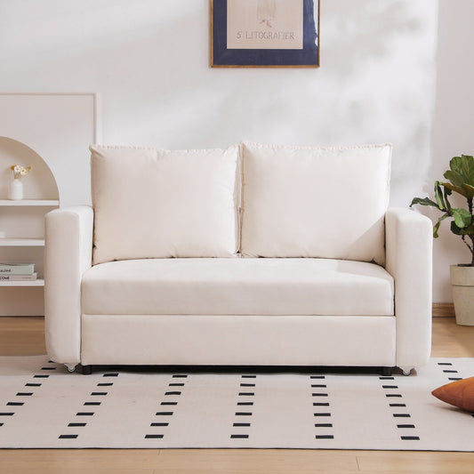 Canapé-lit 2 en 1 avec lit gigogne, canapé futon avec accoudoirs réglables, canapés pour salon et chambre à coucher