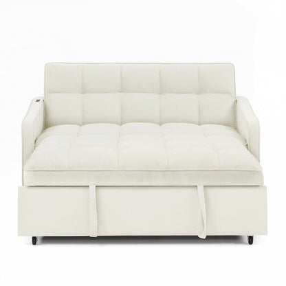 Canapé-lit deux places avec lit gigogne et dossier réglable