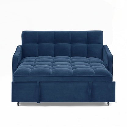 Canapé-lit deux places avec lit gigogne et dossier réglable