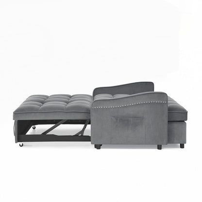 Canapé-lit deux places avec lit gigogne et dossier réglable