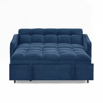 Canapé-lit deux places avec lit gigogne et dossier réglable