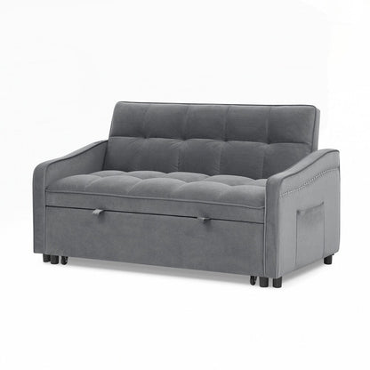 Canapé-lit deux places avec lit gigogne et dossier réglable