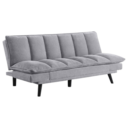 Canapé-lit convertible Loyla, tissu capitonné gris ardoise, noir, 198 cm